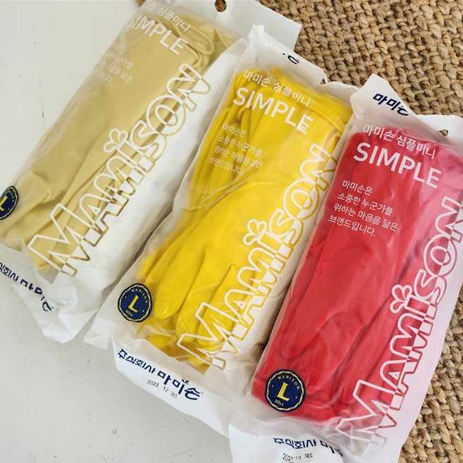 마미손 심플미니 고무장갑, 10개, 레드