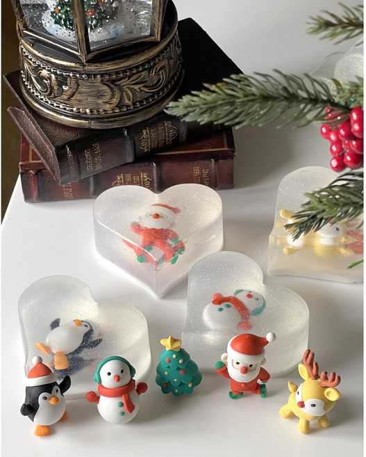 비누만들기 토이비누 DIY 키트 세트 수제비누 집콕놀이 방과후 체험 답례품 단체선물 크리스마스 공룡 동물 키트, 크리스마스 패키지(펄증정), 1개