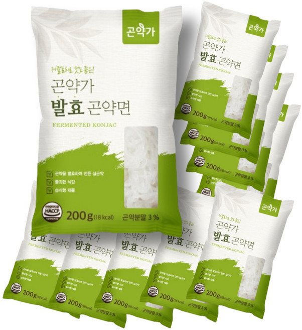 곤약가 발효곤약면 100g당 9kcal, 200g, 10개