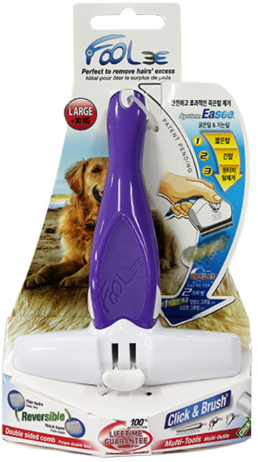 풀리이지브러쉬 풀리브러쉬 죽은털제거빗 도그(대) 빗, 퍼플, 1개