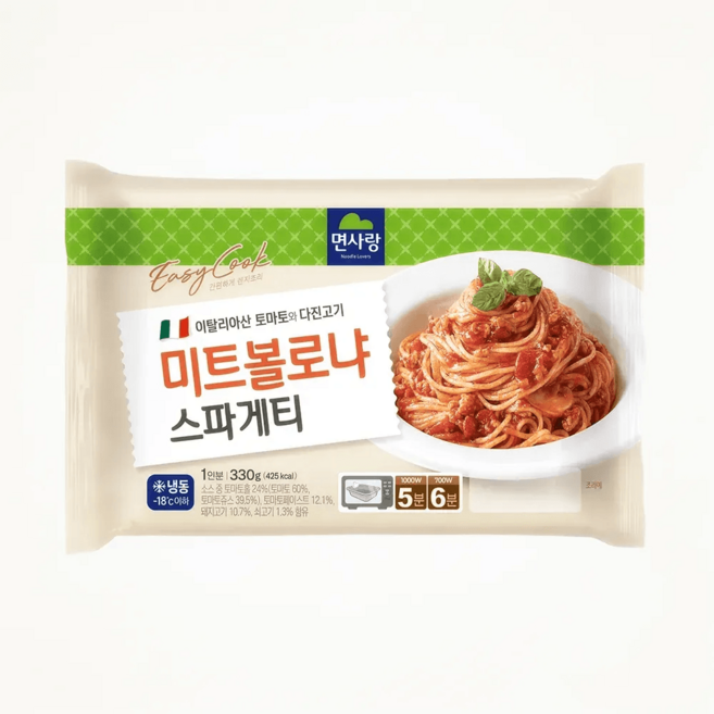 면사랑 간편조리식 미트볼로냐 스파게티 냉동, 330g, 1개