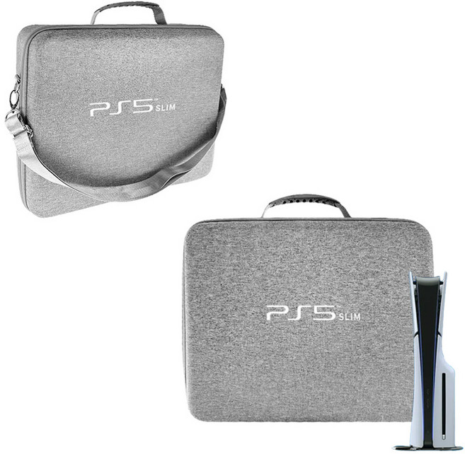 크로닉401 PS5 보관함 하드 케이스 이동식 파우치 가방 일반형, 1개, 그레이, 슬림 전용