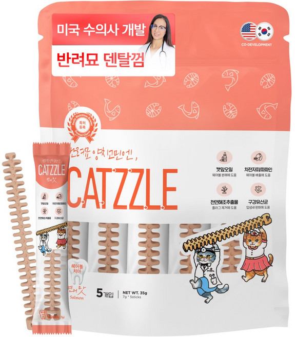 닥터페트라 캣즐 껌, 연어맛, 7g, 5개