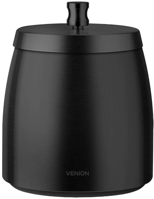베니온 스테인리스 냄새차단 뚜껑 재떨이, 블랙, 1개