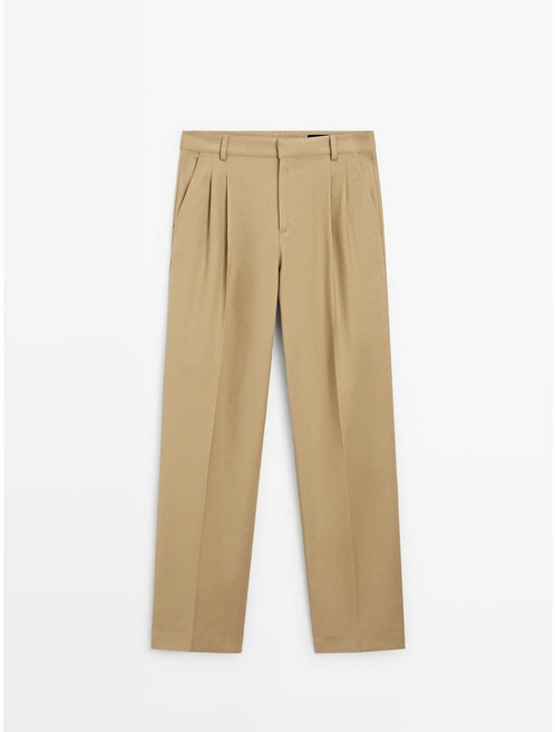 마시모두띠 플리츠 디테일 스트레이트 팬츠 05003303718 3141925