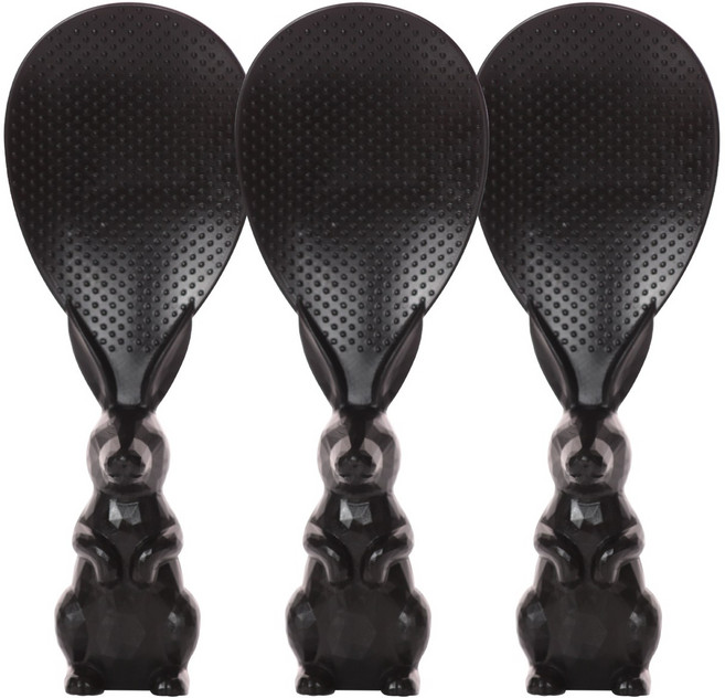 니드앤니드 이지그립 밥알이 잘 붙지않는 논스틱 스탠드 주걱, 블랙, 3개
