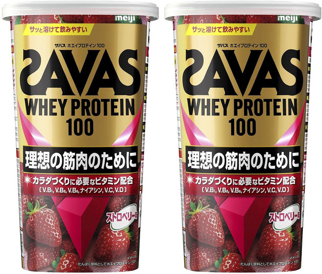 meiji 明治 Whey Protein 100乳清蛋白粉 草莓口味, 2罐, 280g