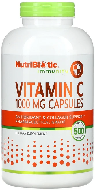 NutriBiotic 면역력 비타민C 1 000mg 캡슐 500정 NutriBiotic (뉴트리바이오틱), 1개, 60정 - 쿠팡
