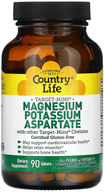 컨트리라이프 마그네슘 포타슘 아스파테이트 타블렛, 1개, 90정