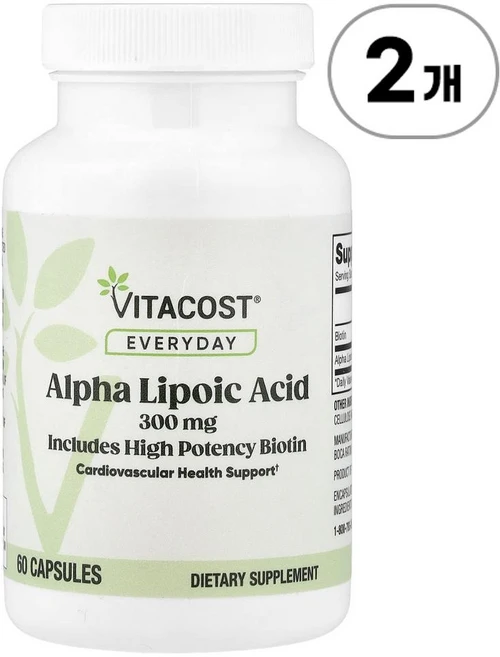 비타코스트 에브리데이 알파 리포산 Vitacost Everyday Alpha Lipoic Acid 60정, 2개 - 쿠팡