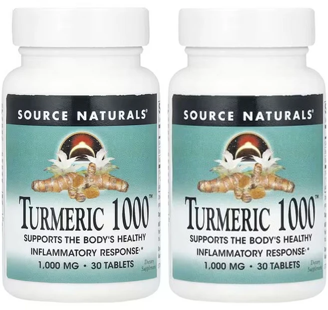 소스 내추럴스 터메릭 1000 1 000mg, 2개, 30정 - 쿠팡