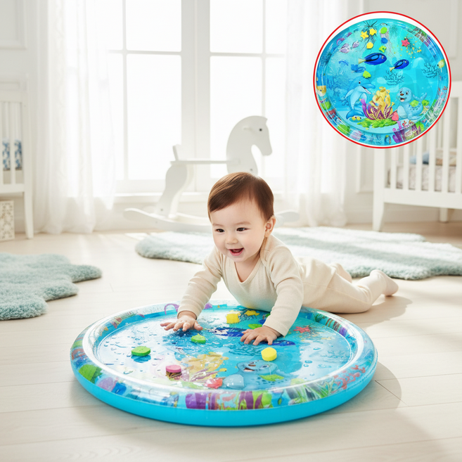아기 신생아 워터매트 터미타임 촉감놀이 오감발달 플레이 매트, 상세페이지 참조, 1개