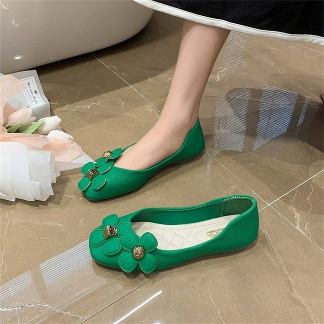 besteffie 여성 플랫슈즈 꽃장식 기본 스타일 편안한 캐주얼 슈즈 플랫단화 예쁜플랫슈즈 K97
