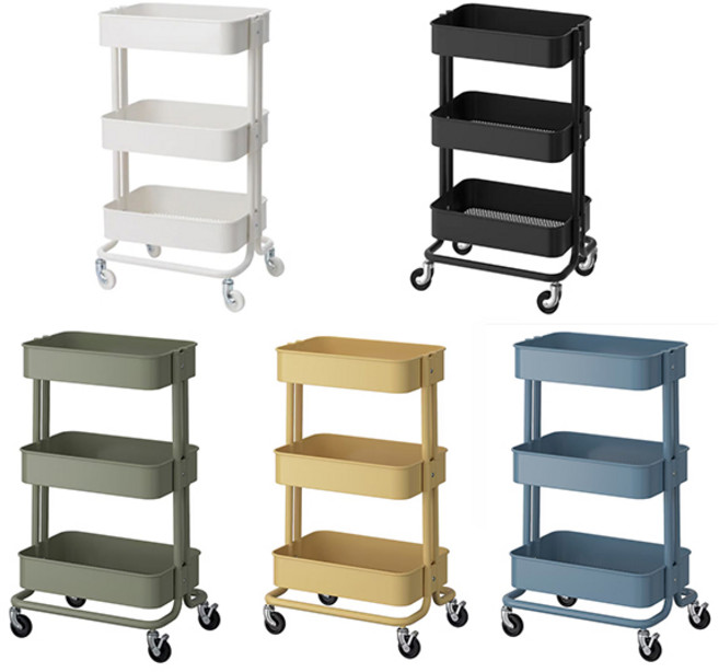 이케아 3단 철제카트 로스훌트 트롤리, 블랙