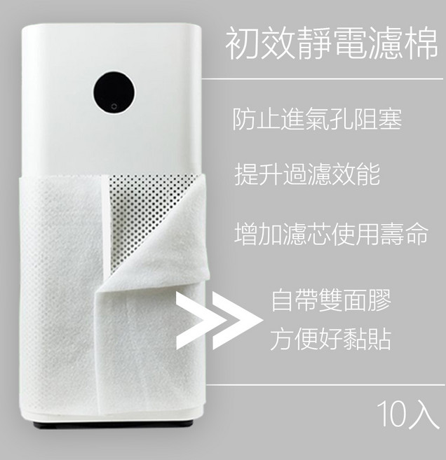 靜電濾棉 初效靜電過濾棉 空氣清淨機濾網 適用多種機型 延長濾芯壽命, 1個, 102*33