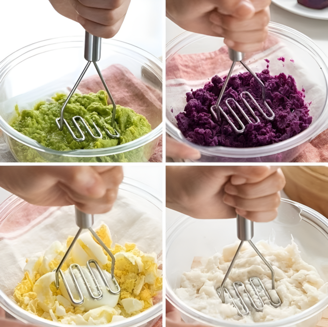 쿠코아 다용도 주방 감자 으깨기 도구 단호벅 고구마 으깨기 스테인리스 포테이토 매셔, 1개