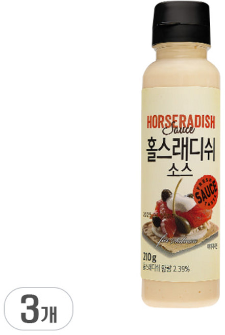 주비푸드 홀스래디쉬 소스, 210g, 3개