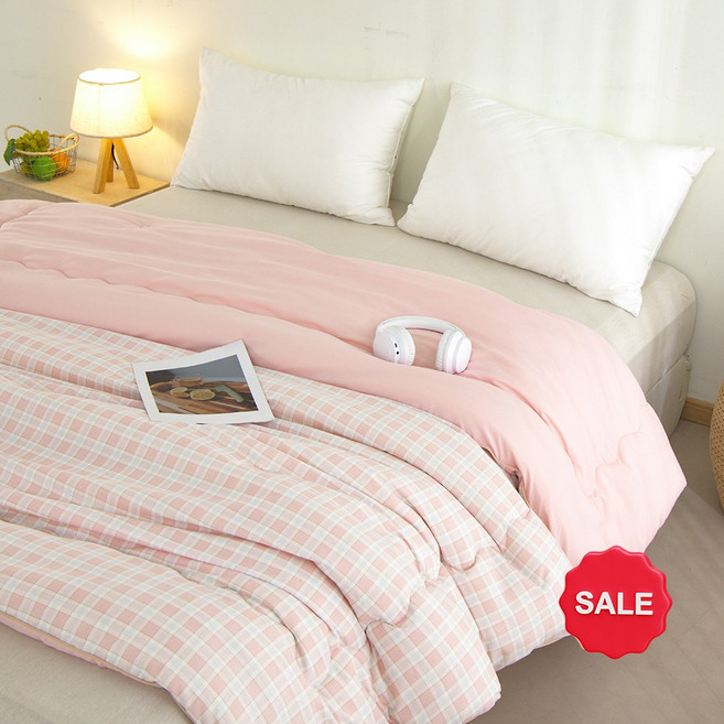 [시즌오프특가] 아이너프 사계절 포근한 모던 체크 양면 차렵이불