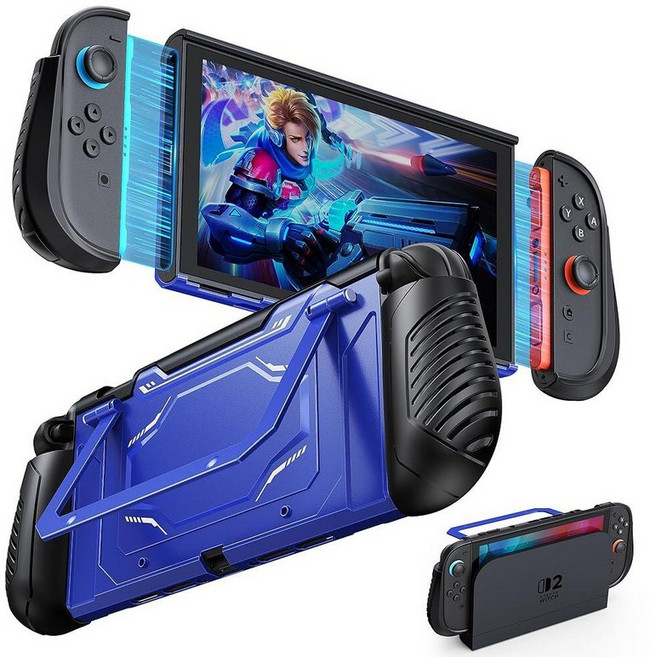 Switch 2 Dockable Case FYOUNG Protective Shell for Nintendo Switch 2 Console | Military-Grade Ful, Dark Blue