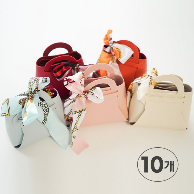 디어플레이스 미니 가죽 구디백 답례품 선물 간식 가방, 10개, 혼합색상