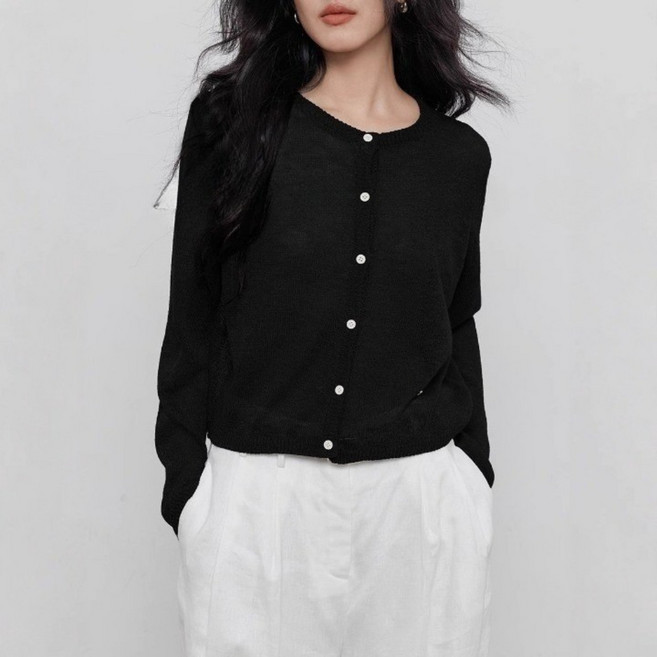 컴위즈 프리미엄 라이오셀 고급원사 시스루 가디건 여름 에어컨가디건 살안타템 여리핏 크롭