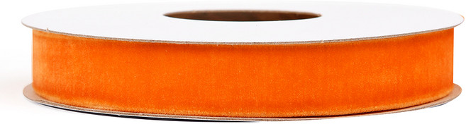 벨벳리본 크리스마스 트리 오너먼트 단면 리본 10YD, 15mm, 09.주황색