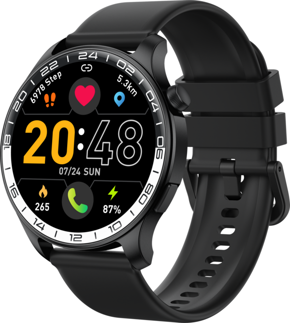 Donerton 원형 한글판 통화가능 스마트워치 T10pro1.43인치 AMOLED 대화면, 블루투스, 36mm, 블랙