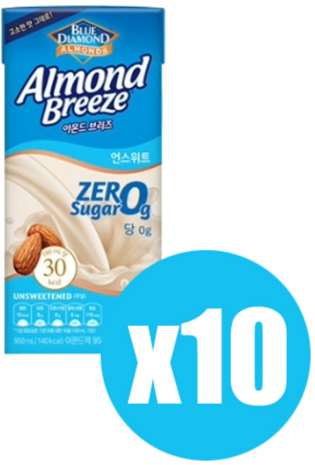 매일 아몬드브리즈 언스위트(무당) () 카페용품, 950ml, 10개