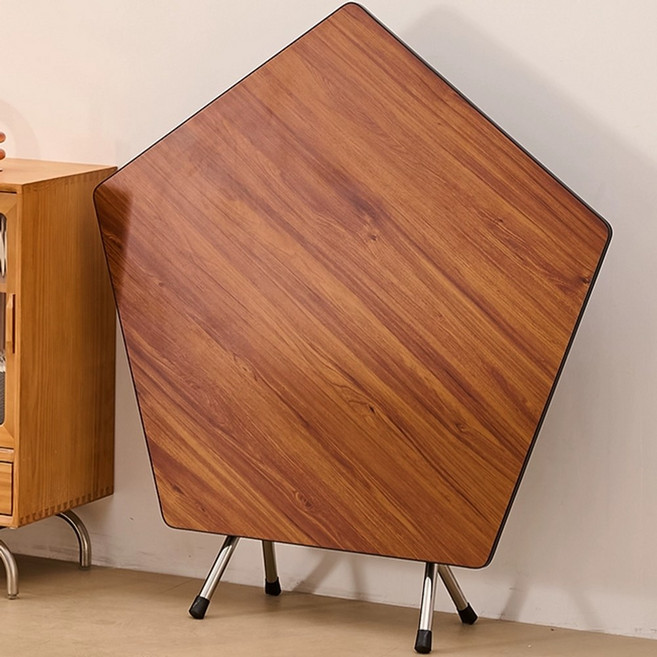 포커 테이블 5인용 접이식 책상 오각형 카드 보드 게임 포카드, 블랙 70cm, 1개