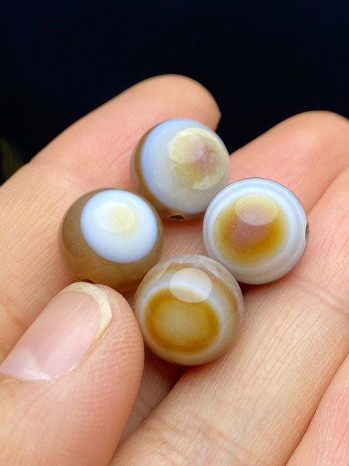 天眼 天珠 圓珠 配珠 鎖骨珠 配飾 掛件, 如圖所示, 1個