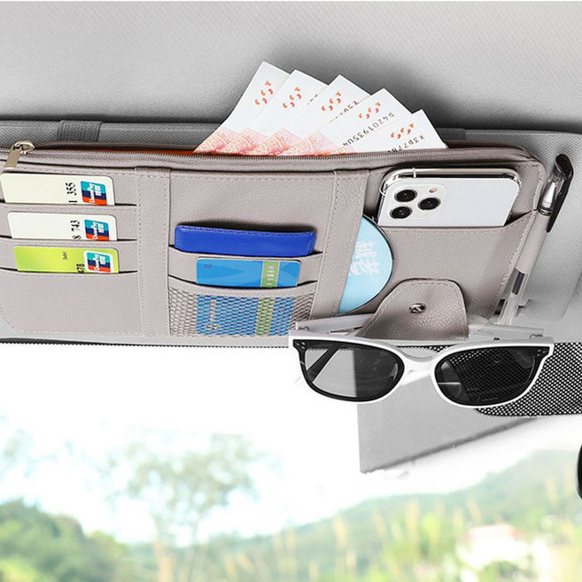 때때홈 차량용 선바이저 수납 포켓 파우치, 그레이