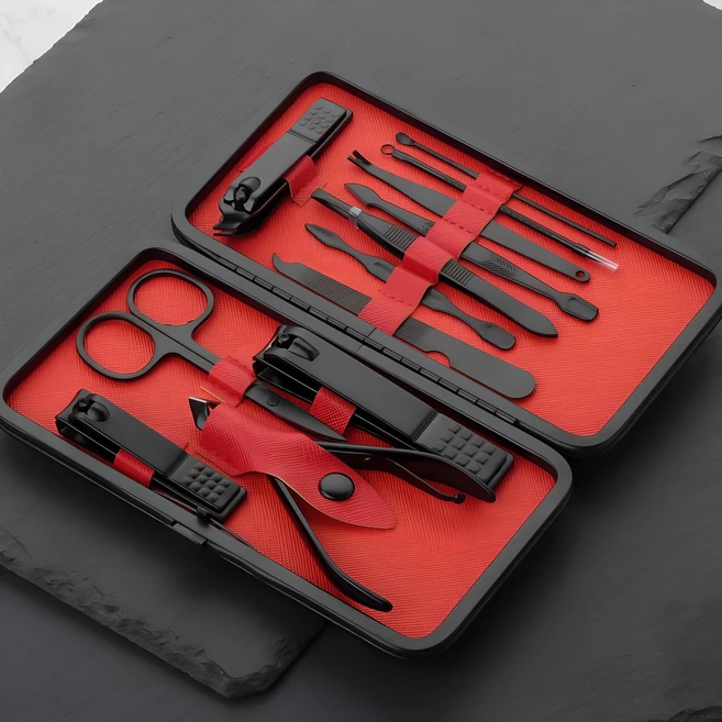 정원전산 손톱깎이 12종 세트 JWN-12B, 블랙, 1세트 - 쿠팡