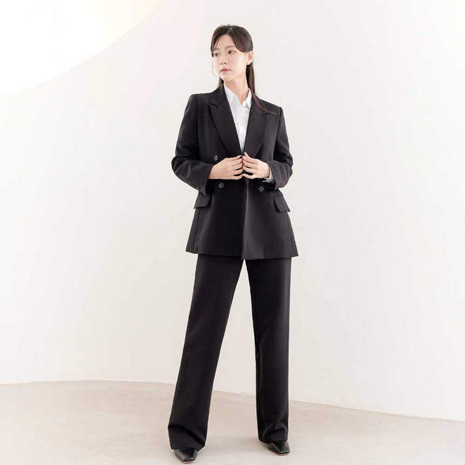 더웨이나인 여성 정장 세트 면접 빅사이즈 검정 오버핏 블랙 델리아set