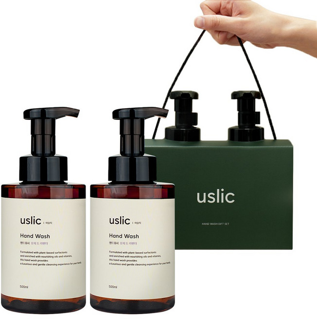 어슬릭 핸드워시 답례품 선물세트 뮤게드라벤더 이중박스포장변경, 2개, 500ml
