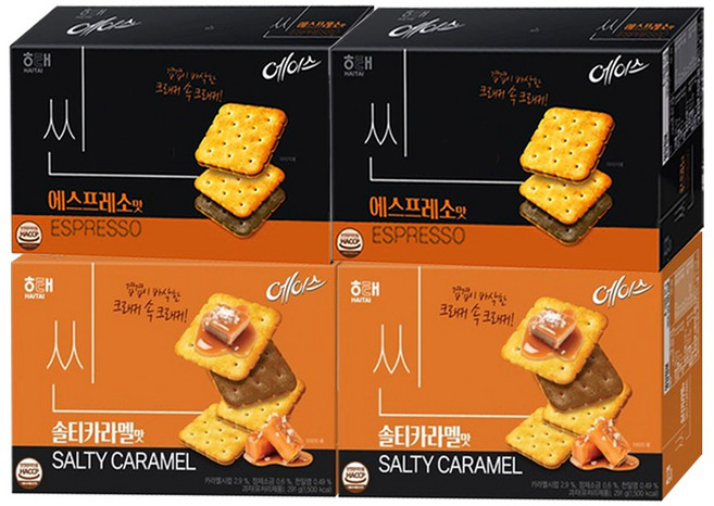 해태 에이스 씬 에스프레소맛+솔티카라멜맛, 2세트, 291g