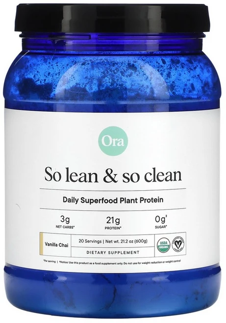 Ora So Lean & So Clean Daily Superfood Plant Protein Vanilla Chai 21.2 oz 600 g, 1개 - 쿠팡