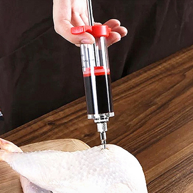 요리용 양념 주사기 닭고기 바베큐 시즈닝 필러 주입기 염지 마리네이드, 1개