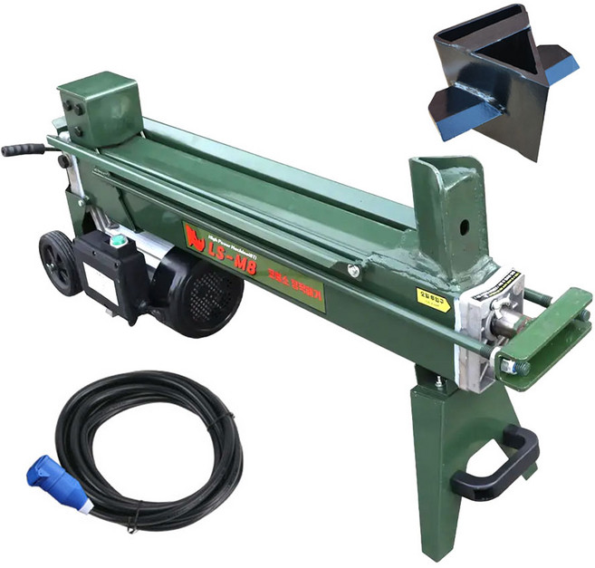 8톤 초강력 유압도끼 국내유일 590mm 통나무 절단기 2600W+십자날+8M 연장선 풀세트 저소음 땔감 장작패기 LS-M8 MGT-M8, 1개