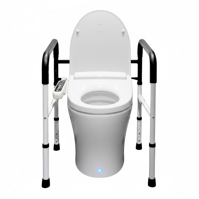 블랙 접이식 화장실안전바 화장실안전손잡이 변기안전손잡이 변기안전바 /조립할 필요없고 타공할 필요없는 접이식, 1개