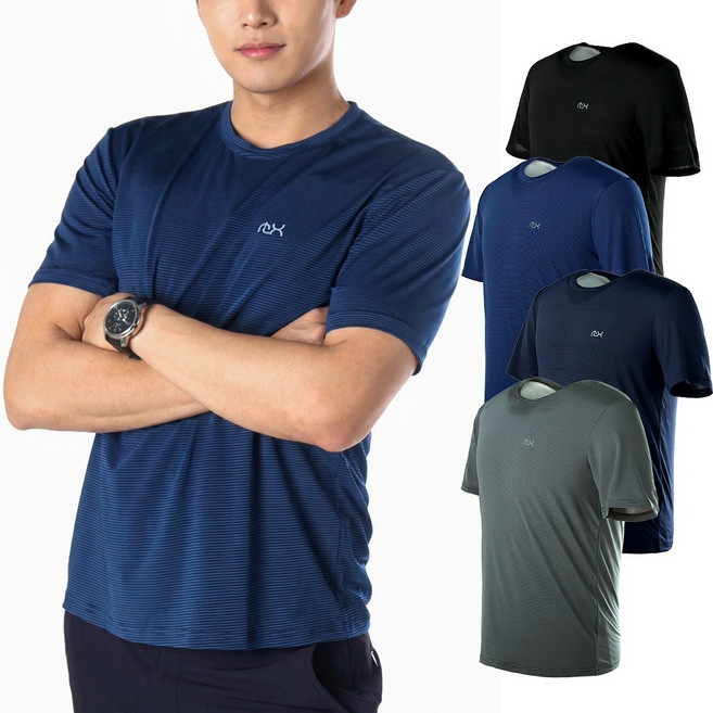 모렉스 남자 여름 스판 쿨 아이스 라운드 반팔티 냉감 등산 티셔츠 작업복 야외 아웃도어