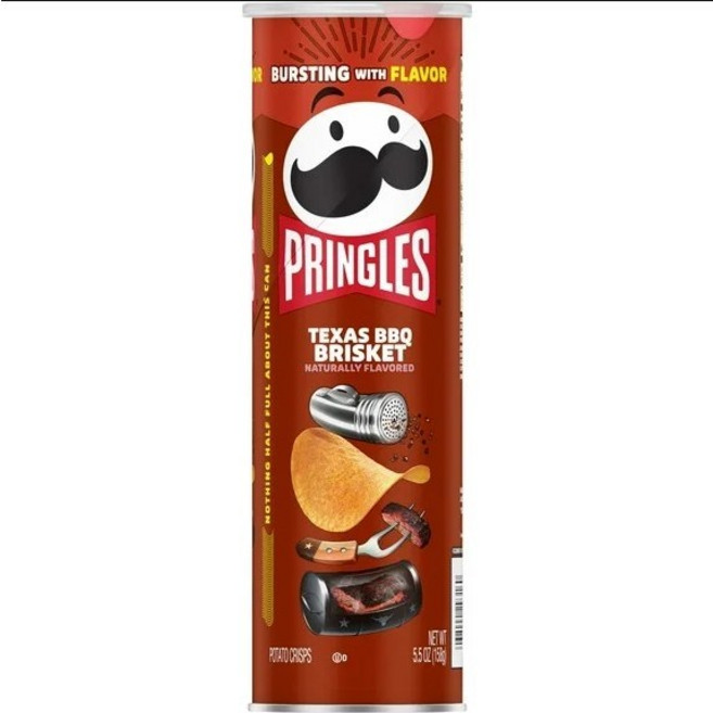 프링글스 텍사스 BBQ 브리스킷 포테이토 칩 5.5온스 컨테이너, 1개