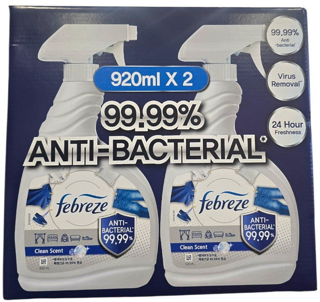 페브리즈 항균플러스 섬유탈취제, 920ml, 2개