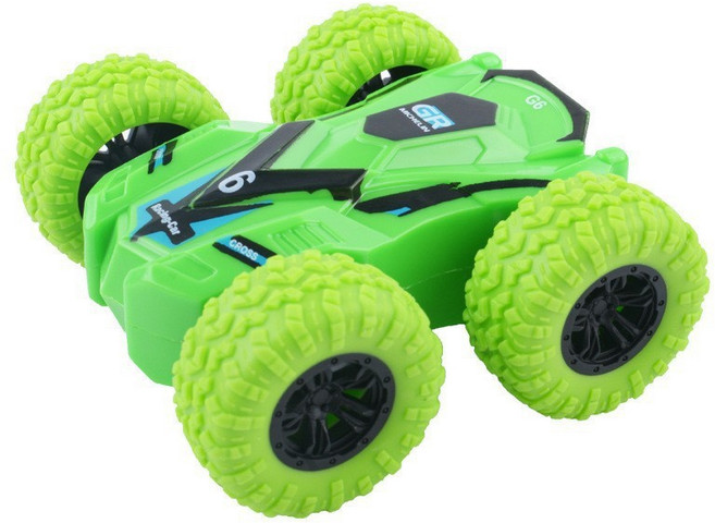 兒童慣性四驅越野車 仿真模型車, 雙面慣性車 綠色 裸裝 88g, 1個