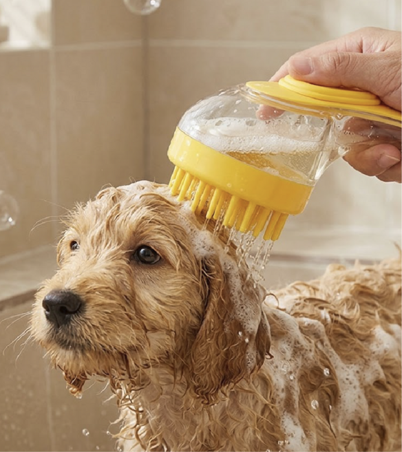 댕냥이 꿀템 목욕 브러쉬, 1개, 옐로우