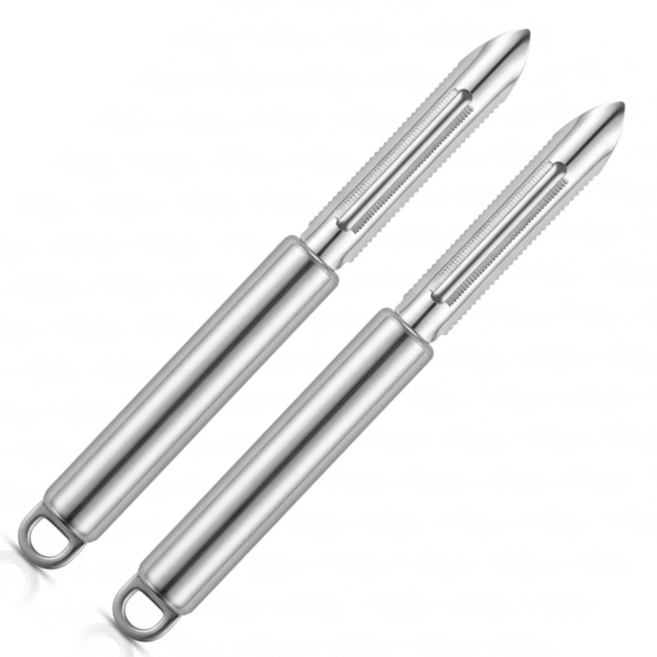 어브레스 스텐 일자감자칼 야채필러칼, 2개, 실버