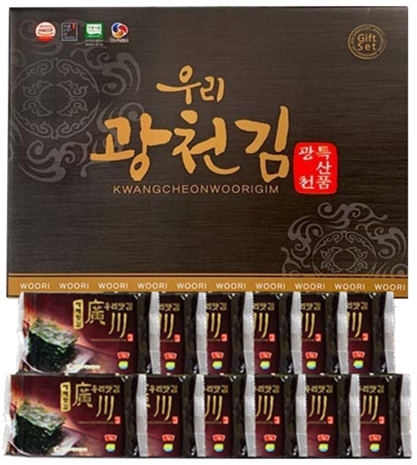 [지노앤코] 광천우리맛김 기프트세트 4호 [(재래도시락김12봉)x20개입], 1개