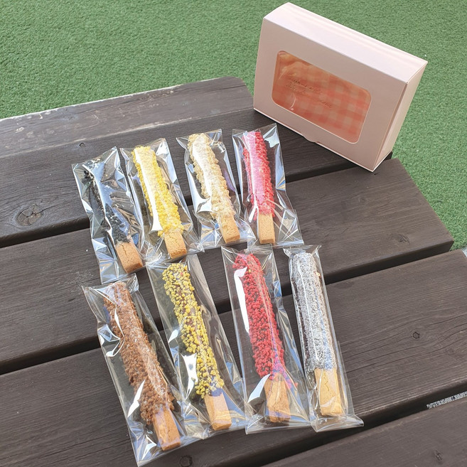 빼빼로데이 롱막대 초코과자 8개 선물세트 수제초콜릿 쿠키 선물 내가만든척 완성쿠키, 1개