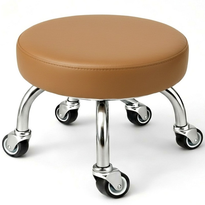 메르하임 무소음 이동식 앉은뱅이 바퀴의자, 브라운, 1개