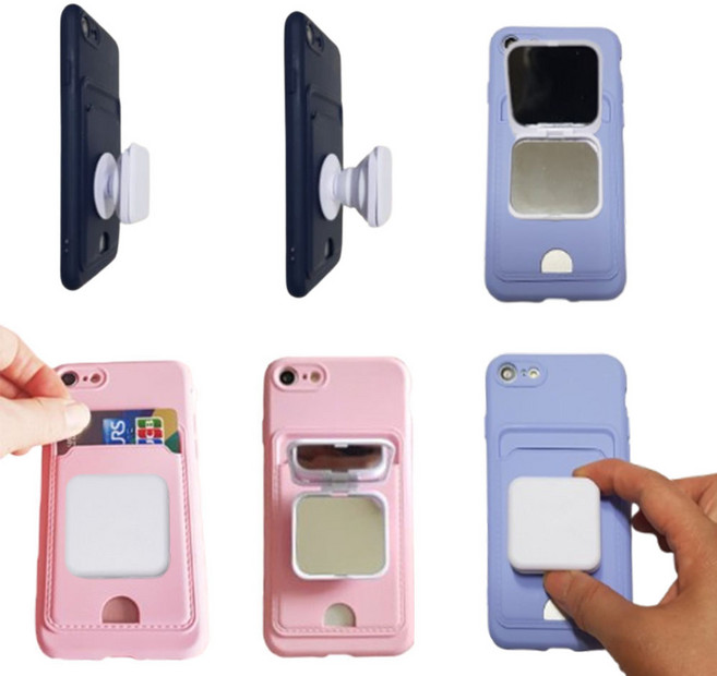 거울톡 미러톡 핸드폰톡 + 카드수납 범퍼 케이스 세트 ( 거울형) 핸드폰 거울 기능 톡 거치 스마트톡 실리콘 젤리 폰케이스 충격 방지 (모던 디자인)