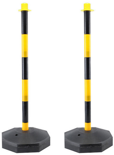 차단봉 물통형 1+1 가이드라인 바리게이트 주차장, 옐로우블랙, 1개